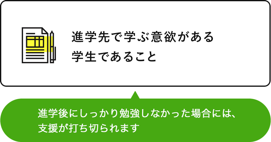 進学先で学ぶ意欲がある学生であること